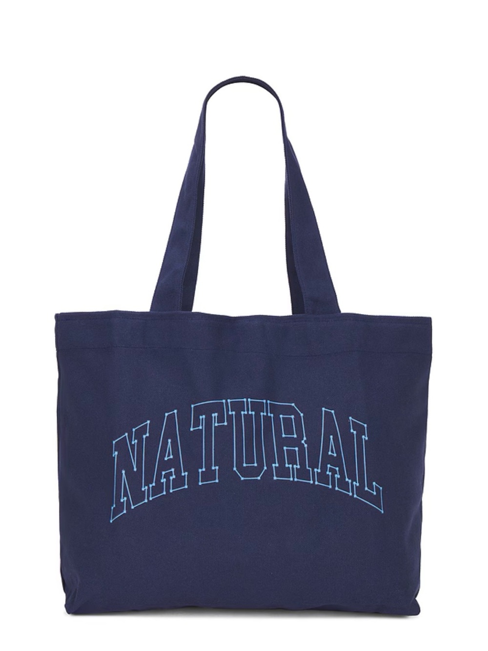 Navy Canvas Tote with Contrasting BLUE "NATURAL" Lettering